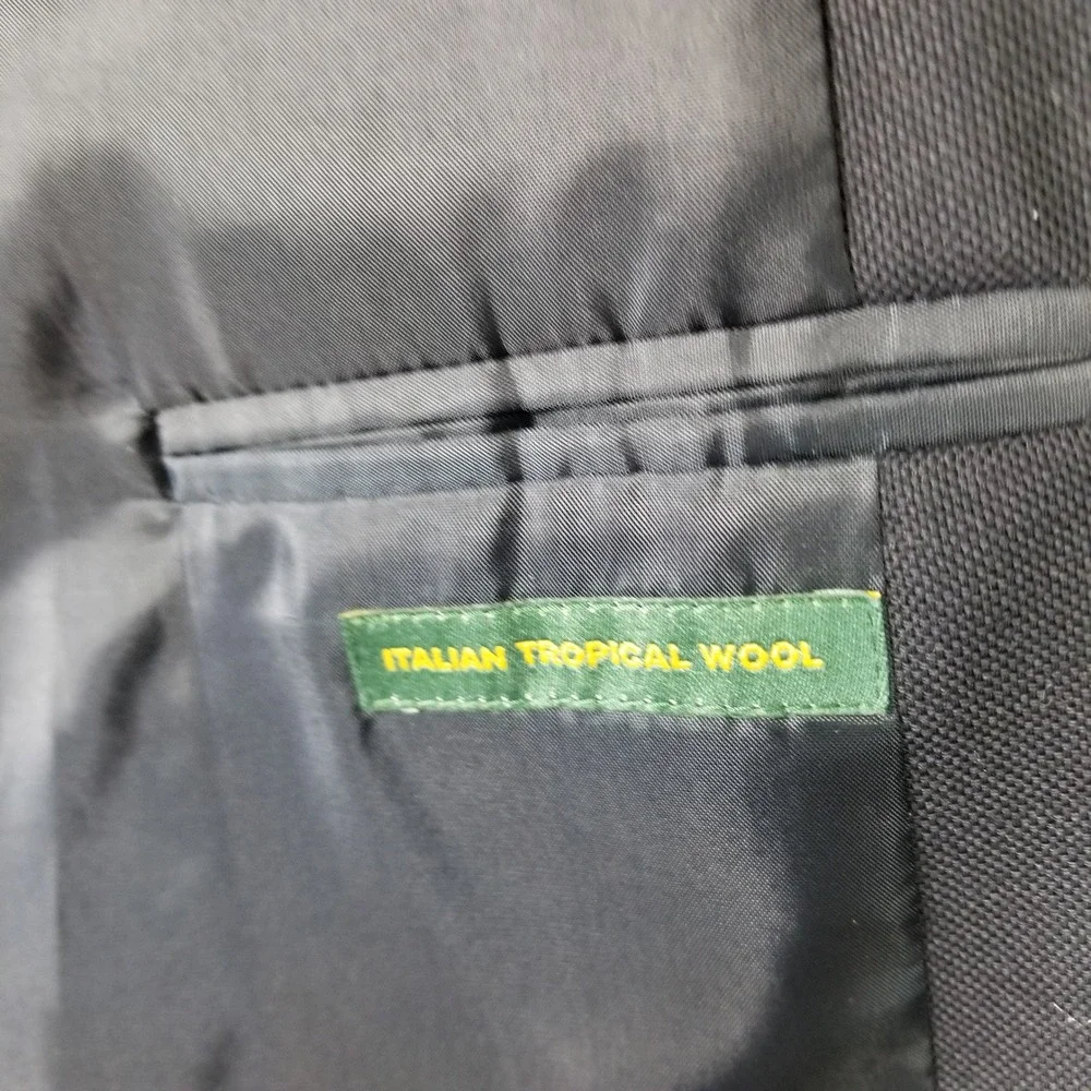 Club Monaco Blazer Mens 42L Navy Italian Tropical Wool Grant Fit Sport Coat